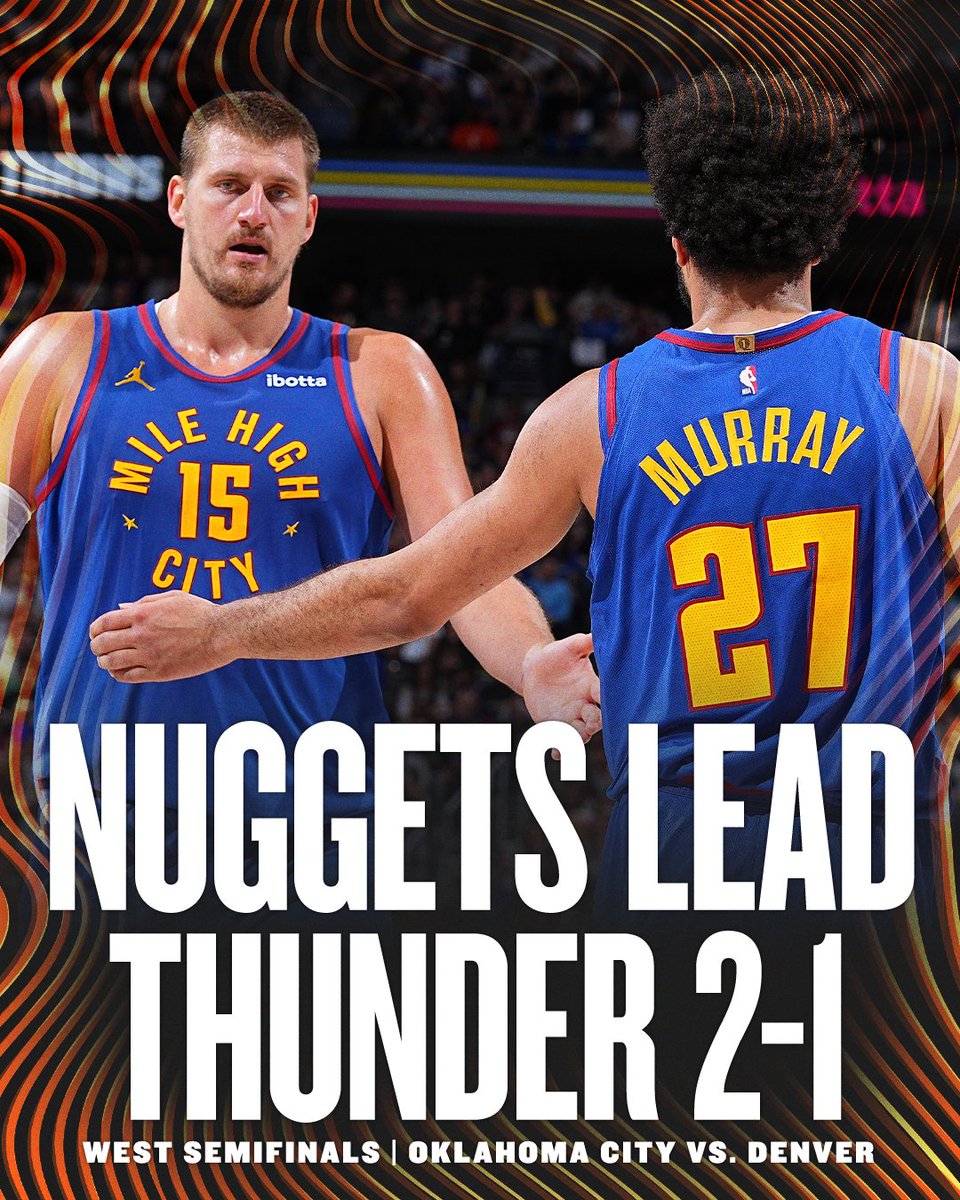 SportsCenter's tweet image. JOKIC AND THE NUGGETS PUT UP A FIGHT AND WIN AT HOME 🔥 

NUGGETS LEAD 2-1 👀