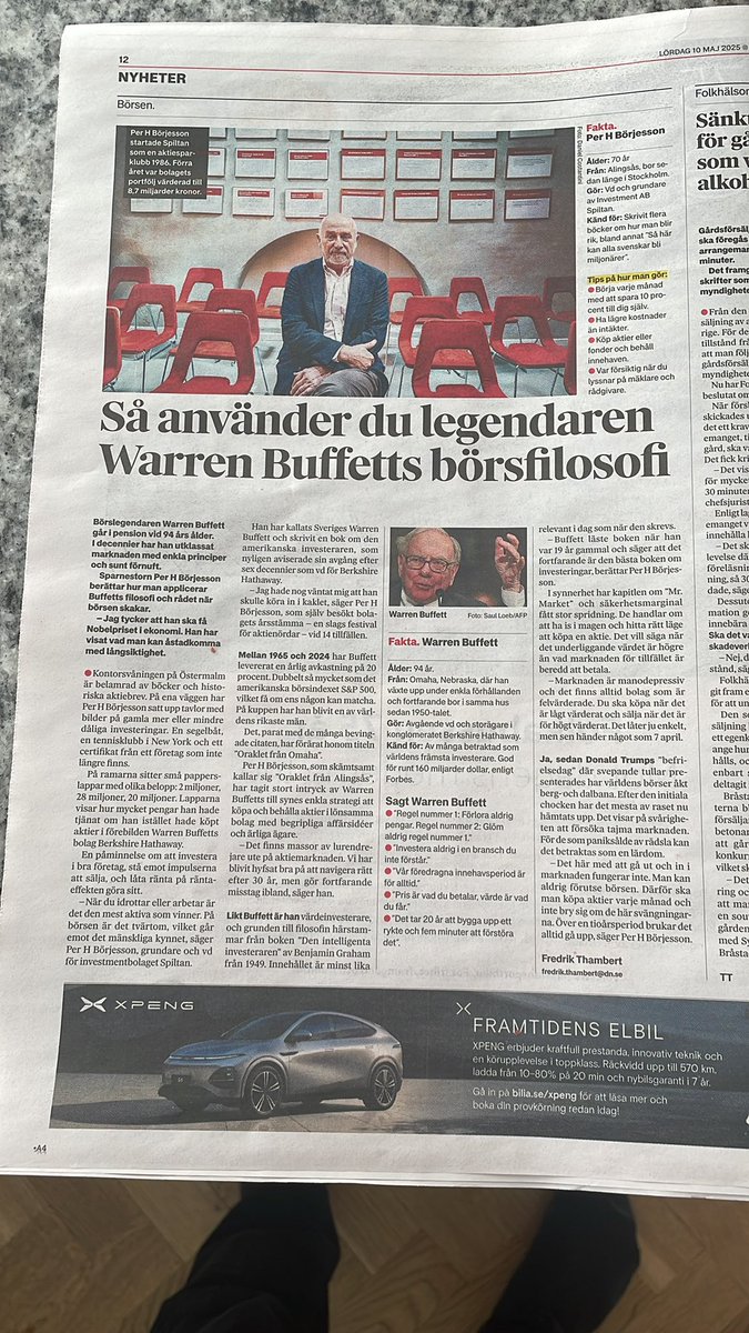I dagens DN uttalar jag mig hur du använder boken ”Den intelligenta investeraren” som nu kommer på svenska för att bli miljonär. Buffett läste boken 1949 och kap 8 om Mr Market (marknaden är manodepressiv) och kap 20 om Margin of Safety är klassiska.