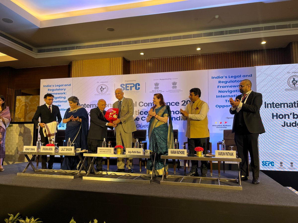 SEPC India (@sepc_india) on Twitter photo 🔹 Happening Now
Justice Manmohan, Supreme Court of India, is inaugurating the International Legal Conference 2025 in New Delhi.
Hosted by <a href="/Sepc_India/">SEPC India</a> with support from <a href="/DoC_GoI/">Dept of Commerce, GoI</a> & <a href="/MLJ_GoI/">Ministry of Law and Justice</a> — a key event for global legal dialogue.
#LegalConference2025 #SEPC #HappeningNow 🔹 Happening Now
Justice Manmohan, Supreme Court of India, is inaugurating the International Legal Conference 2025 in New Delhi.
Hosted by <a href="/Sepc_India/">SEPC India</a> with support from <a href="/DoC_GoI/">Dept of Commerce, GoI</a> & <a href="/MLJ_GoI/">Ministry of Law and Justice</a> — a key event for global legal dialogue.
#LegalConference2025 #SEPC #HappeningNow