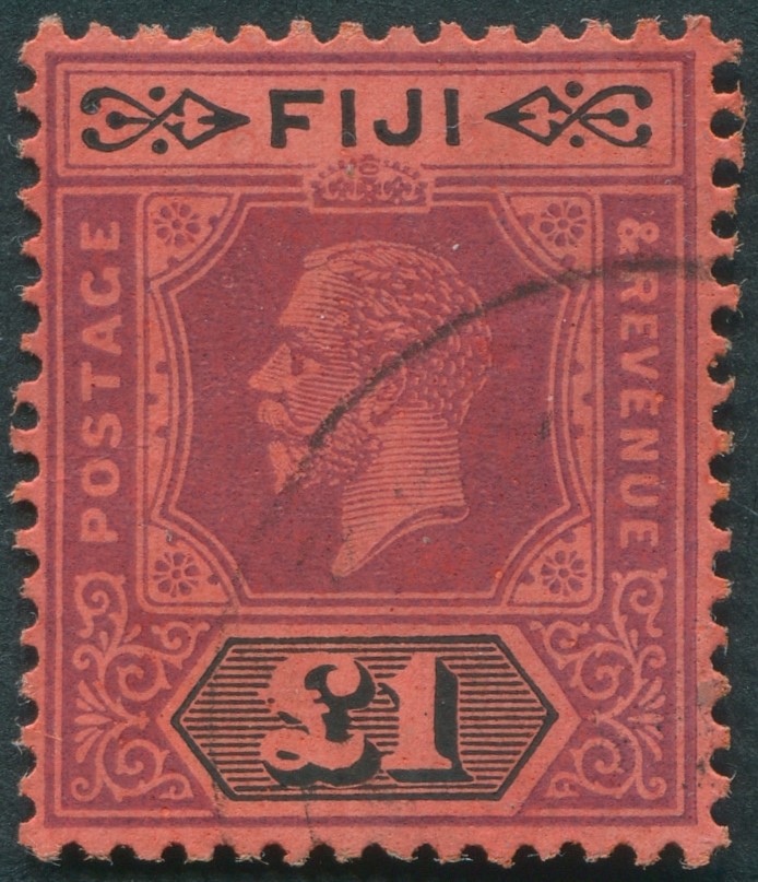 Newly listed in my store... Fiji 1923 £1 purple &amp; black on red Die II SG137a fine used bit.ly/4iPrAvb #stampsforsale #fijistamps #britishcommonwealthstamps #stamps