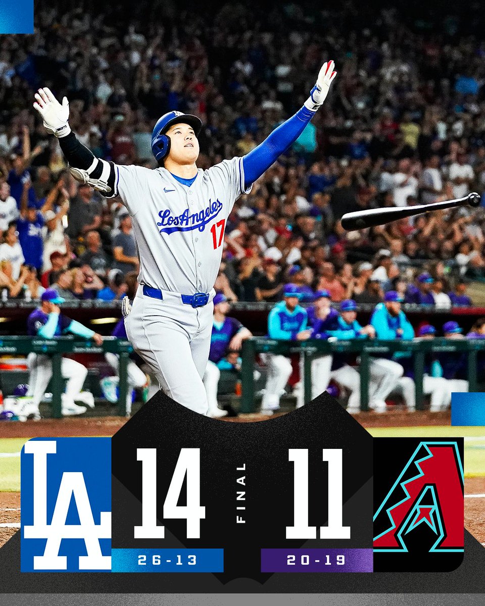 MLB (@mlb) on Twitter photo Shohei Ohtani caps off an UNREAL night in Arizona with a game-winning home run for the <a href="/Dodgers/">Los Angeles Dodgers</a>! Shohei Ohtani caps off an UNREAL night in Arizona with a game-winning home run for the <a href="/Dodgers/">Los Angeles Dodgers</a>!