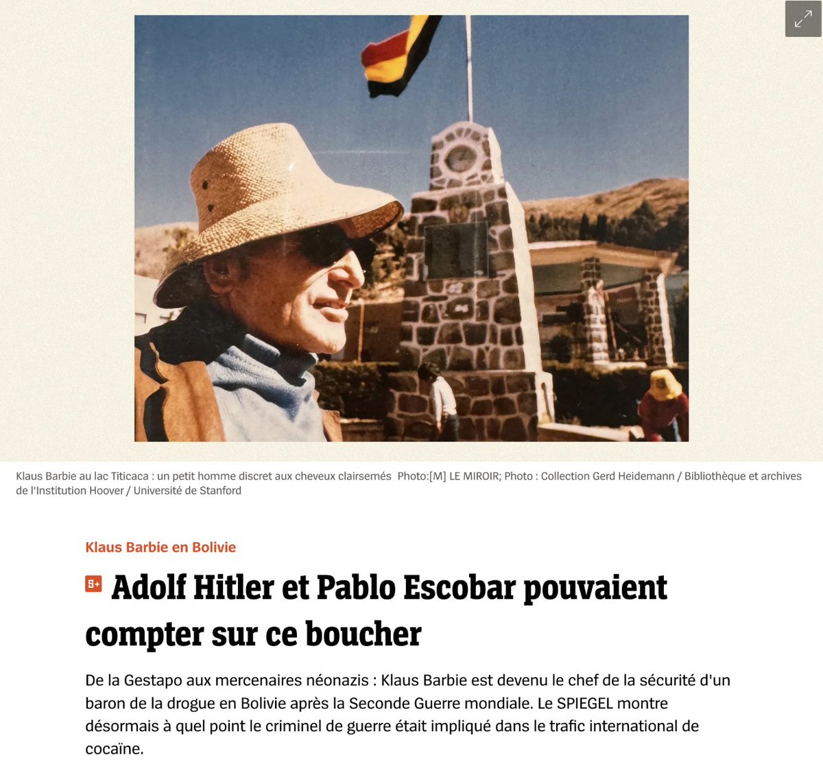 Le criminel de guerre nazi Klaus Barbie était profondément impliqué dans la création de l'un des cartels de la drogue les plus importants d'Amérique du Sud, selon un rapport publié vendredi par l'hebdomadaire allemand Der Spiegel.

Surnommé le « Boucher de Lyon » pour ses