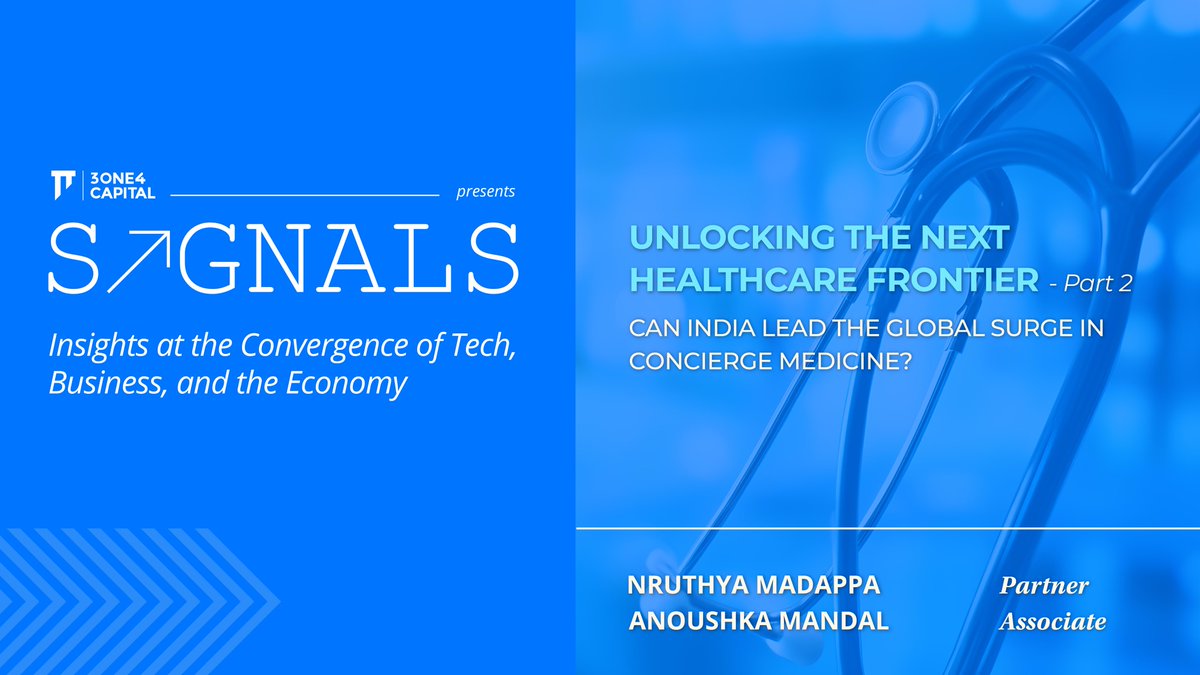 3one4 Capital (@3one4capital) on Twitter photo <a href="/nruthya7/">Nruthya Madappa</a> & Anoushka Mandal explore India’s concierge medicine model is built for inclusion - working within the public-private health system to enhance care coordination, unlock tertiary capacity & improve outcomes.
<a href="/hexahealthlive/">HexaHealth</a> is a prime example: t.ly/SYXoE <a href="/nruthya7/">Nruthya Madappa</a> & Anoushka Mandal explore India’s concierge medicine model is built for inclusion - working within the public-private health system to enhance care coordination, unlock tertiary capacity & improve outcomes.
<a href="/hexahealthlive/">HexaHealth</a> is a prime example: t.ly/SYXoE