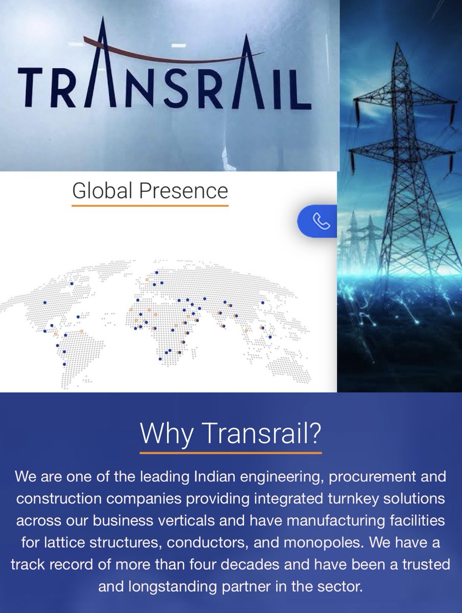 Anvith_'s tweet image. 1/10

Transrail Lighting 🚆⚡️📚🧵

🔹Backward integrated 🌎 EPC Powerhouse specializing in Power T&amp;amp;D, Railways, Civil Infra &amp;amp; Lighting - operates in 58 countries. 
🔹  ~ ₹15000 Cr Order Book as on end of Q4FY25 | 90% Power T&amp;amp;D | 49% Domestic, 51% International
🔹 1,42,000 MTPA…