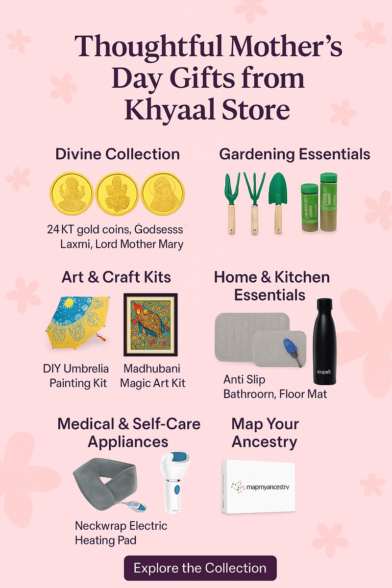 Confused about what to gift on this Mother's Day?

This Mother's Day, honor the incredible women in our lives with gifts that resonate with their passions and personalities. <a href="/KhyaalFamily/">Khyaal</a> offers a curated selection that blends tradition, wellness, creativity, and personal