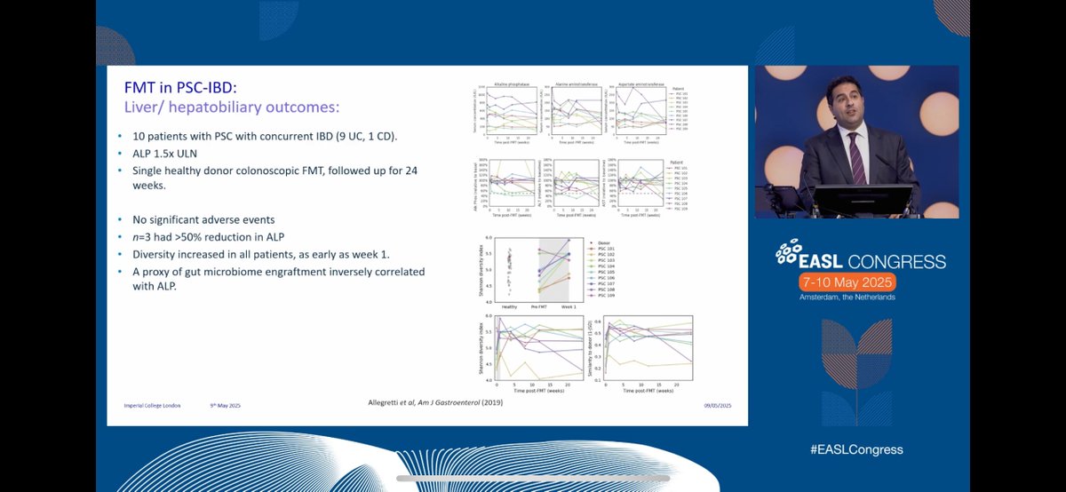 Ben Mullish (@bhmullish) on Twitter photo Honoured to be part of this Future of Hepatology session at #EASL2025, discussing the promise of #microbiome related therapies in #PSC #cholestatic liver disease - where have we come since the original #FMT #PSC pilot study by <a href="/DrAllegrettiIBD/">Jessica R Allegretti, MD, MPH, FACG, AGAF</a>: 10.14309/ajg.0000000000000115 Honoured to be part of this Future of Hepatology session at #EASL2025, discussing the promise of #microbiome related therapies in #PSC #cholestatic liver disease - where have we come since the original #FMT #PSC pilot study by <a href="/DrAllegrettiIBD/">Jessica R Allegretti, MD, MPH, FACG, AGAF</a>: 10.14309/ajg.0000000000000115
