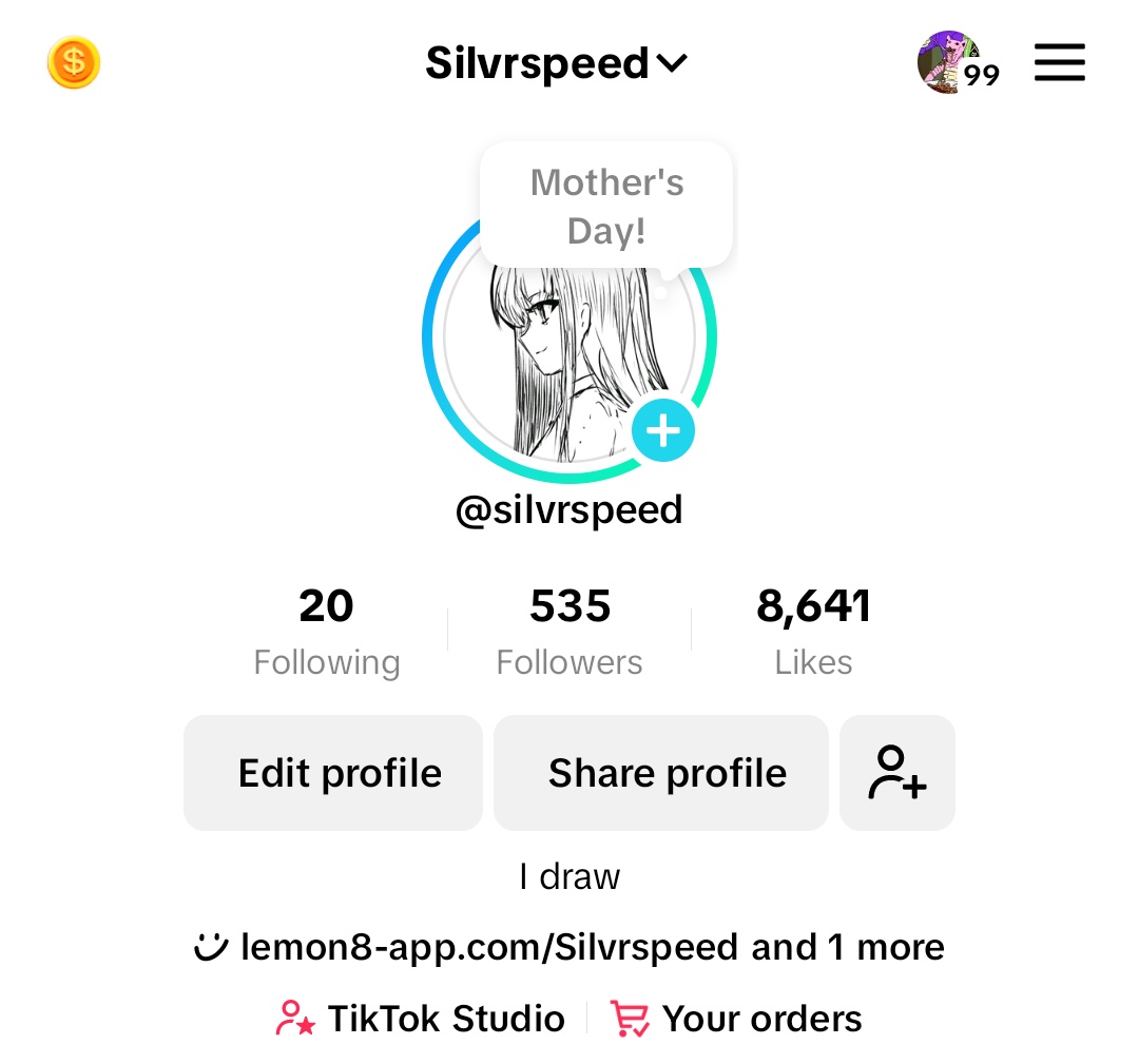 Silvrspeed's tweet image. hello mutuals! i also have a tiktok , let me know if you want to be mutuals there as well! 😁 #artmoots