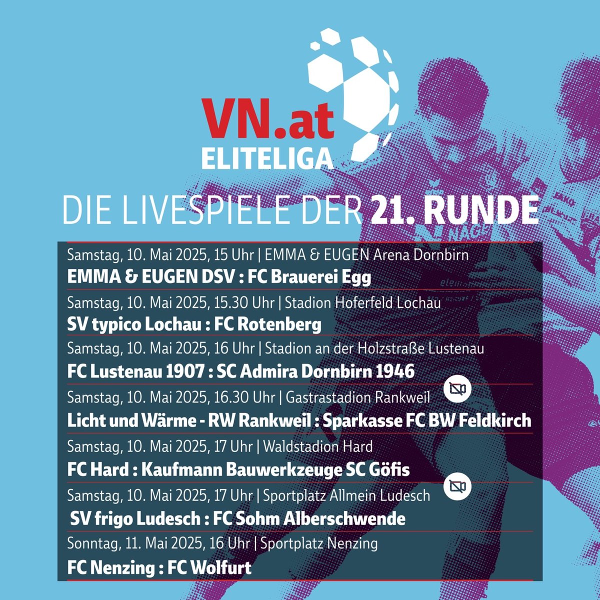 Es geht in die 21. Runde: Die VN.at-Eliteliga auf VOL.AT ⚽️🥳🎥 Reinklicken auf vol.at/eliteliga 🔗 Alle Spiele live, dazu aktuelle News, Spielberichte, Ergebnisse und die Tabelle ⚽️