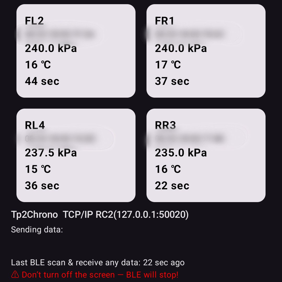 MikaMorly74589's tweet image. BLEのTPMSセンサをracechronoに転送するAndroidアプリ、ほぼ完成！🔥

太平洋工業製PMC-0001と
アプリsytpmsで受信できるタイプのセンサ2種類です。

foboのセンサは持ってる方が簡単なデータ取りを協力してくれれば対応できるかもしれません。
#RaceChrono
#TPMS