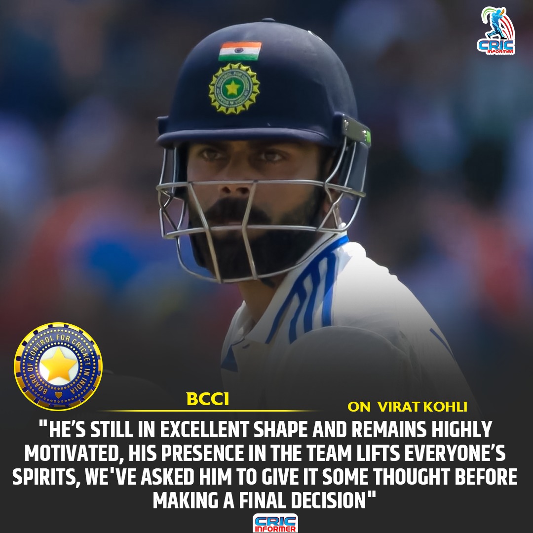 "BCCI Update on Virat Kohli's Retirement"

#indvseng #ViratKohli𓃵 #CricketTwitter #CricketNews #CricketUpdate #kingkohli #bcci #IndianCricketTeam #ViratKohliretirement 

<a href="/imVkohli/">Virat Kohli</a>
<a href="/BCCI/">BCCI</a>