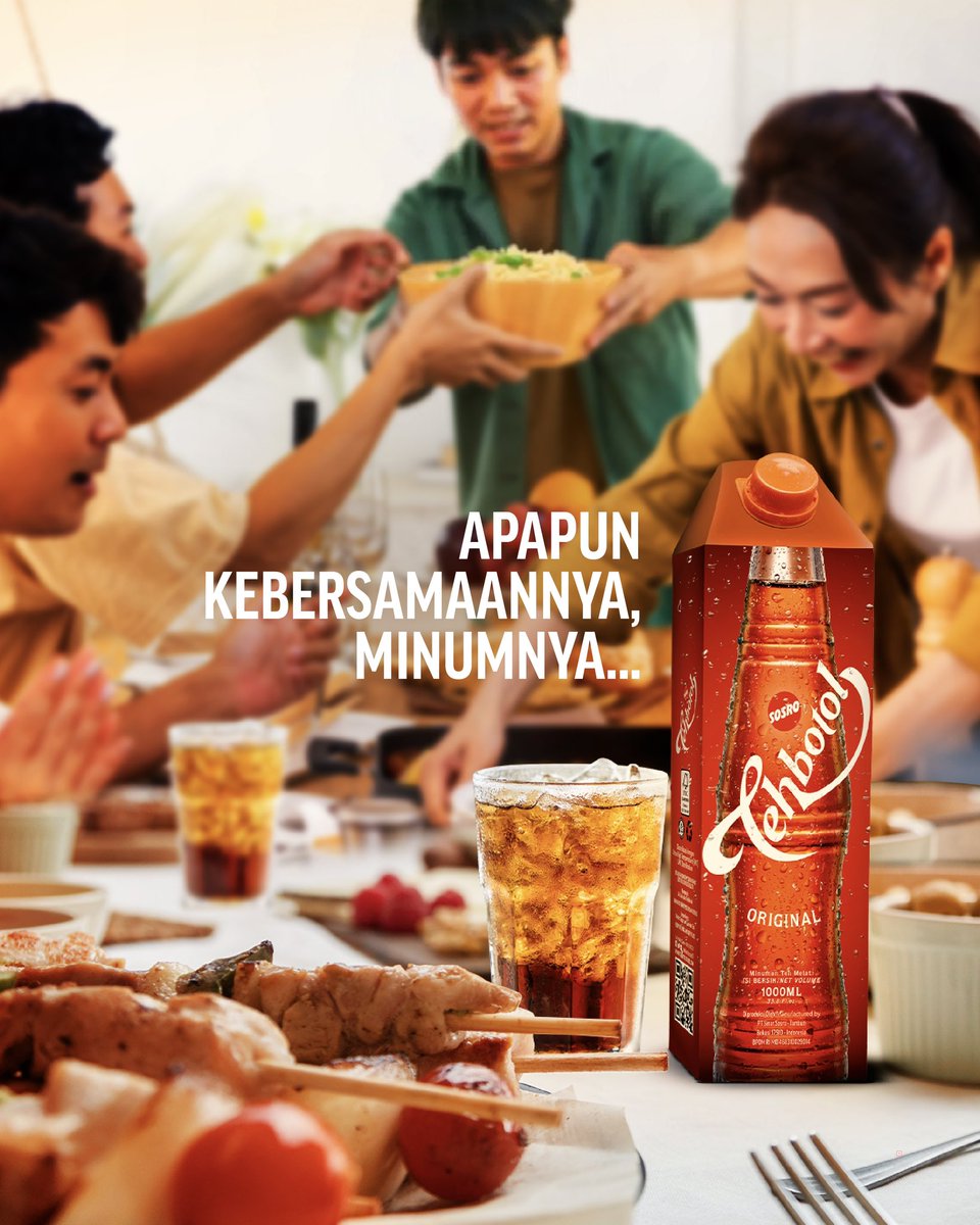 Rayakan hangatnya momen kebersamaan di rumah dengan Tehbotol Sosro 1 Liter. 
Ukurannya pas untuk dinikmati sekeluarga, dengan rasa 100% teh, melati dan gula asli yang bikin setiap kebersamaan jadi lebih dekat.

#TehbotolSosro
#ApapunMomennya
#MinumnyaTehbotolSosro