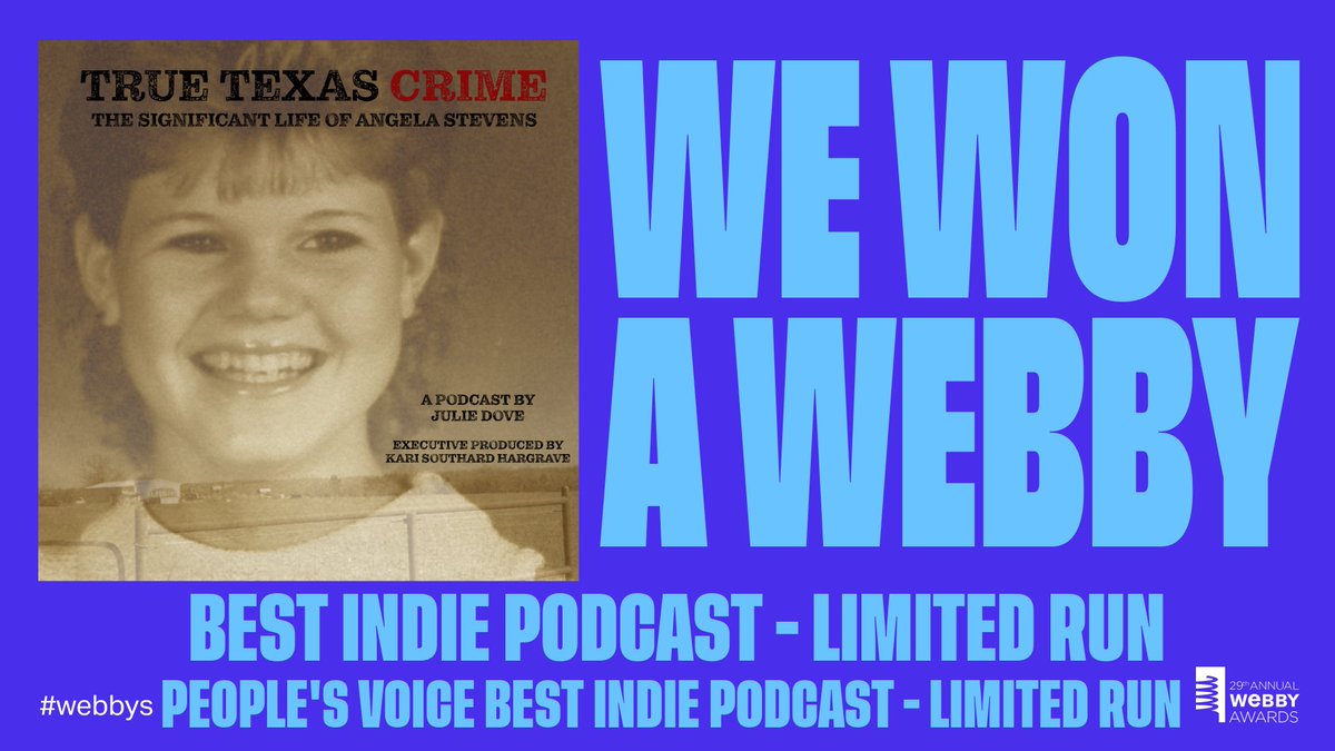 juliedove's tweet image. I’m heading to NY in a few hours to attend the #webby awards. We have won TWO AWARDS!
Thank you so much for the support of the podcast &amp;amp; Angela’s story. I am so truly grateful.
