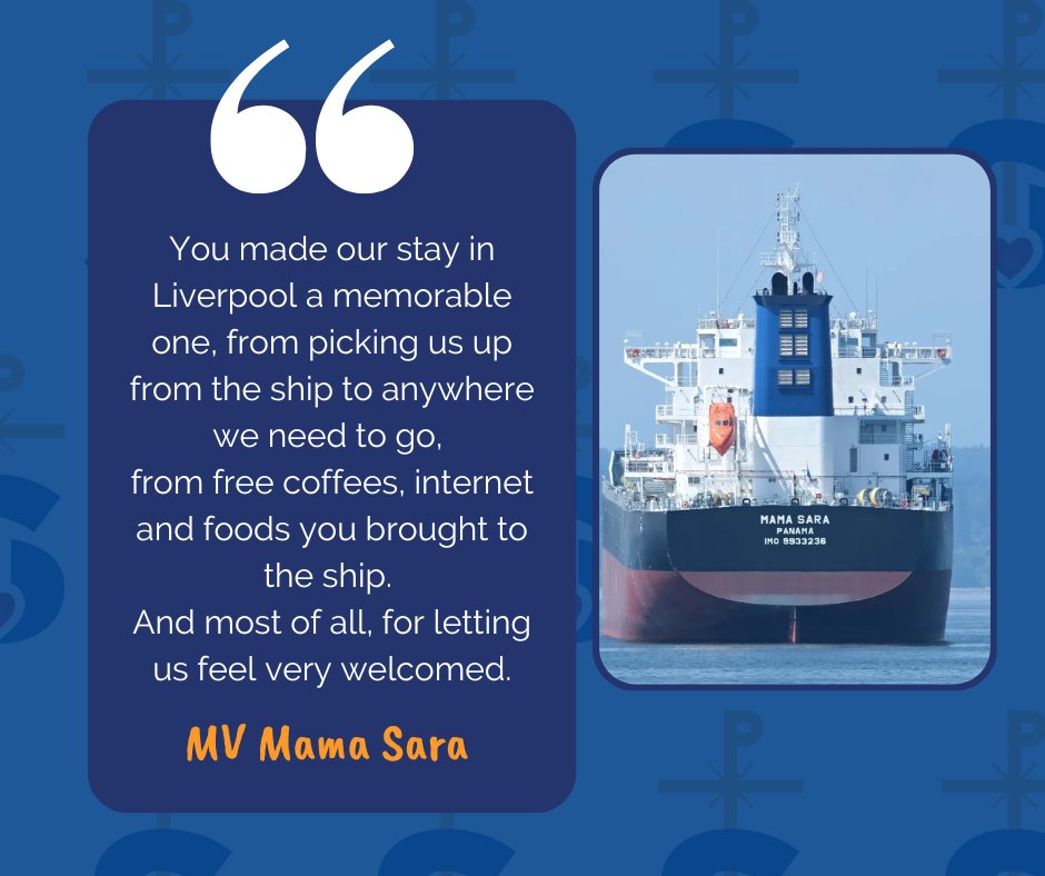 Thank you for your kind words Captain of MV Mama Sara! We look forward to welcoming you back to Liverpool in the future!

#MVMamaSara #Seafarer #Seafarers #Crew #Seaman #Ship #CrewWelfare #Liverpool