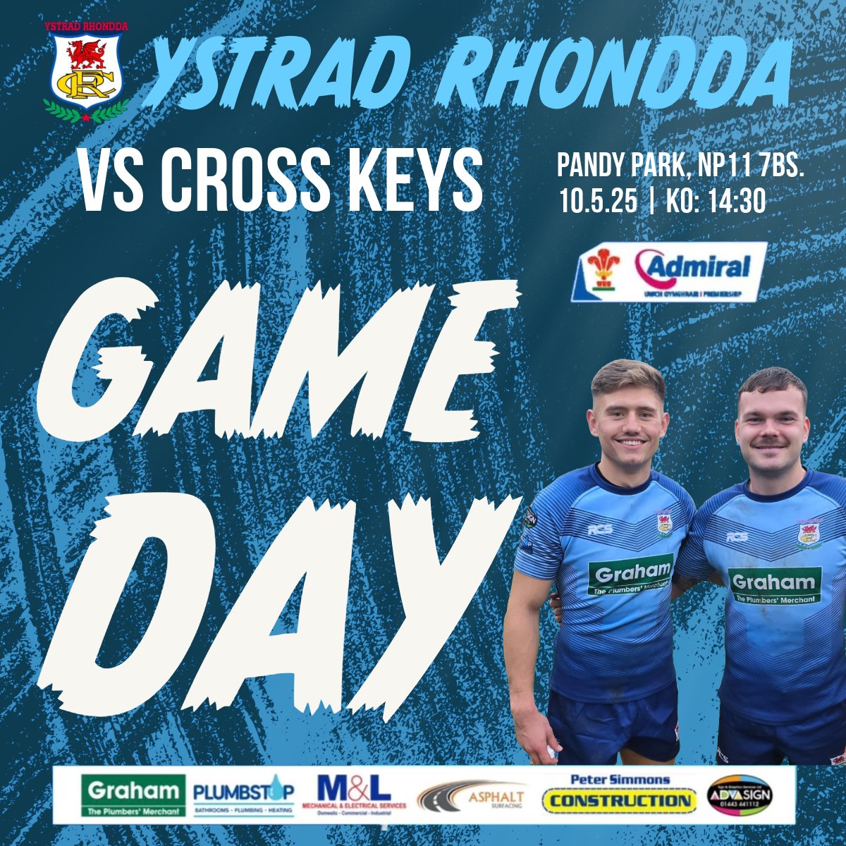 YSTRAD RHONDDA RFC (@ystradrfc) on Twitter photo ๐๐ผ๐๐ ๐ฟ๐ผ๐ ๐๐
(FINAL GAME OF THE SEASON 2024/25)
๐ 10/5/25.
๐ <a href="/crosskeysrfc/">Cross Keys RFC</a>
๐ ADMIRAL PREMIERSHIP.
๐๏ธ PANDY PARK.
๐ NP11 7BS.
โฐ 2.30.PM KICK OFF.
#COTY ๐๐ฉต ๐๐ผ๐๐ ๐ฟ๐ผ๐ ๐๐
(FINAL GAME OF THE SEASON 2024/25)
๐ 10/5/25.
๐ <a href="/crosskeysrfc/">Cross Keys RFC</a>
๐ ADMIRAL PREMIERSHIP.
๐๏ธ PANDY PARK.
๐ NP11 7BS.
โฐ 2.30.PM KICK OFF.
#COTY ๐๐ฉต