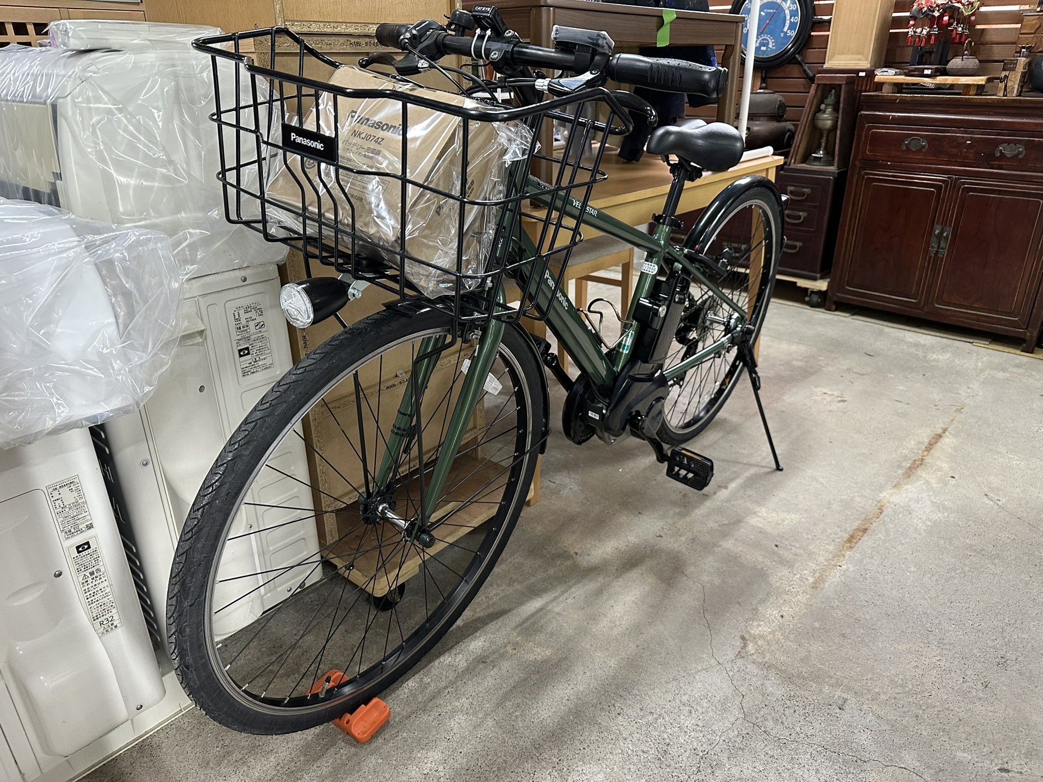 レンタサイクル店で使用していた自転車。Panasonic エーガールズ