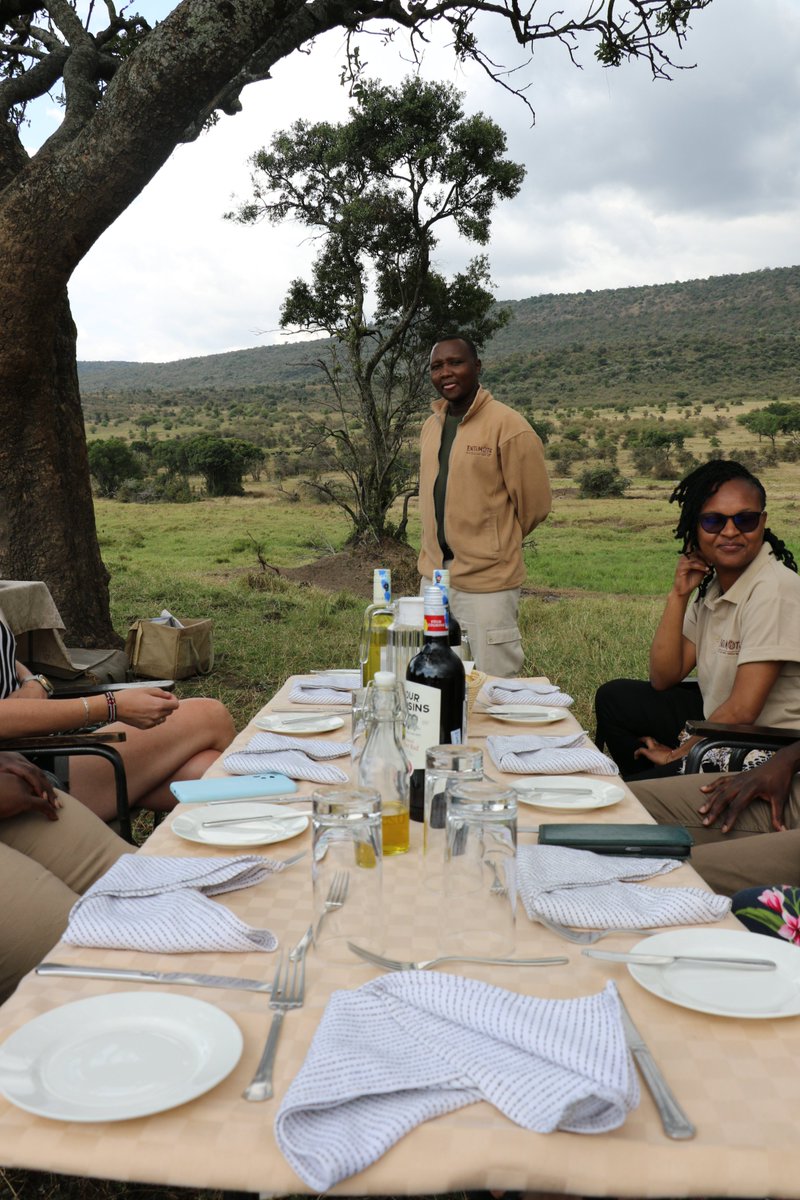 patsonchifumbe2's tweet photo. Lunch on a safari in the Masai Mara -@Entumoto  Safari Camp - your private conservancy, its life on the wild side https://t.co/gNOBH7wcM8