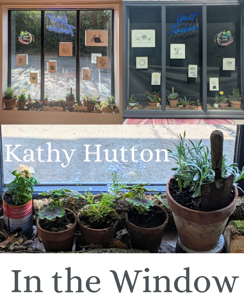 Our joyful 'In the Window' exhibition of work by #kathyhuttonprints is as beautiful inside as out, so do come and see it for yourself, open today AND tomorrow 10-4pm!! 

But if you visit today kathy is running a fabulous workshop for us, so you can do this lovely lady in action!!