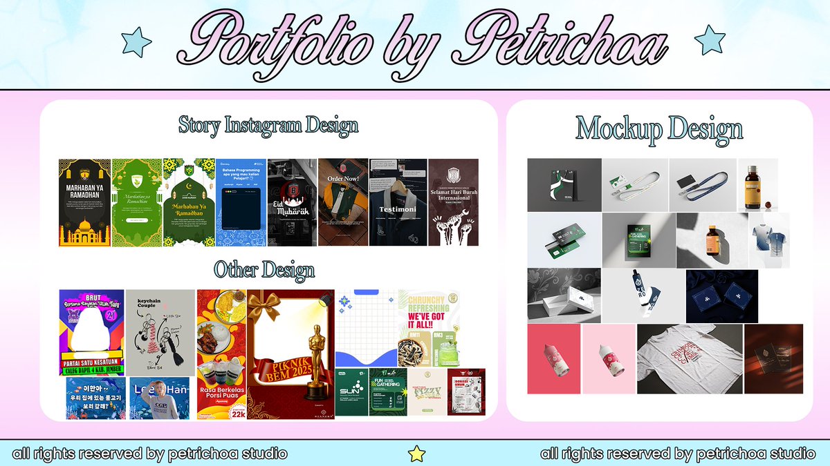 petrichoa's tweet photo. halo! nana open jasa edit foto, design, ganti background, ig story, highlight, poster, infografis, menu, brosur, undangan, banner, mockup, logo brand, baju, tshirt, packaging, maskot, buku, book cover, merch <3

💌 dm / https://t.co/AD34jXd1Nj (WA) / https://t.co/c466NiIlsC (TG) https://t.co/fvIRCVPRG6