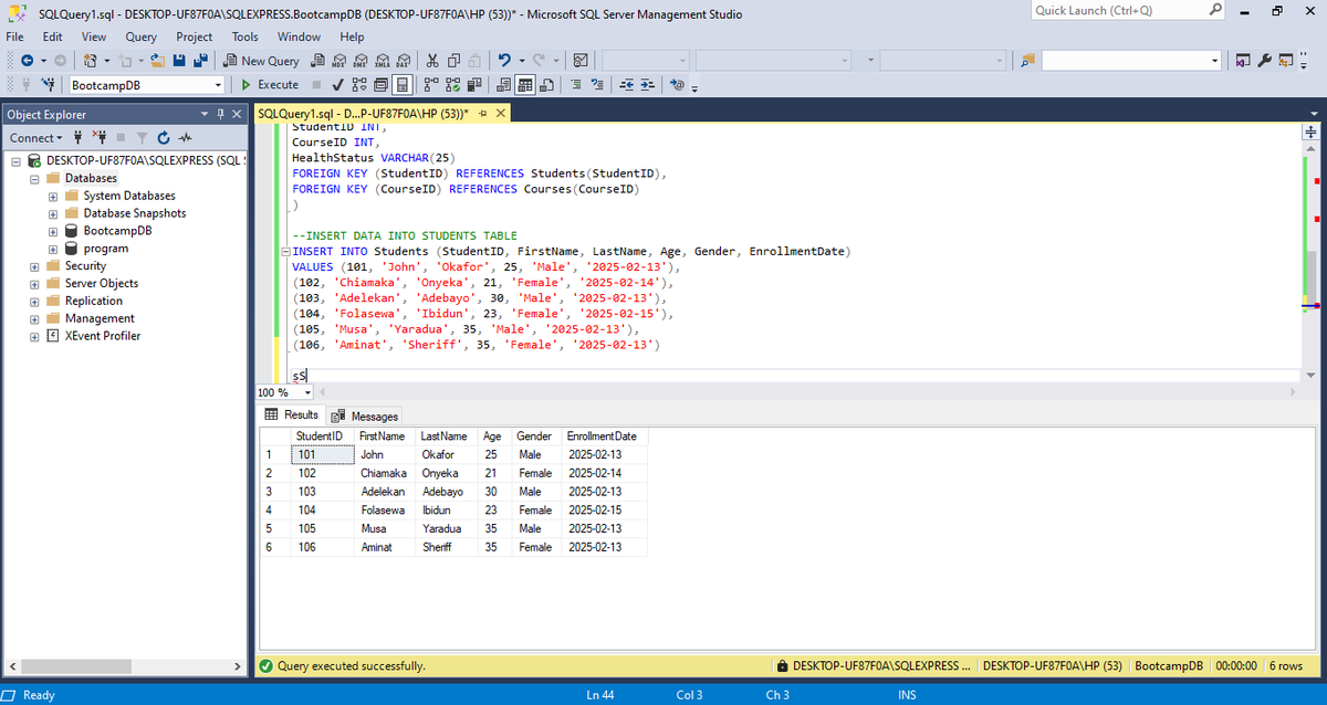 IfeomaAjike's tweet image. Database, varchar, int, text, etc. These, and more, are the words I&apos;ve added to my vocabulary.
I just ran my first SQL series and the feeling is powerful. It felt just like unlocking a new language.
PS: Peep the new program🤭
#LearningSQL #DataAnalytics #TechCrushHQ #TechJourney