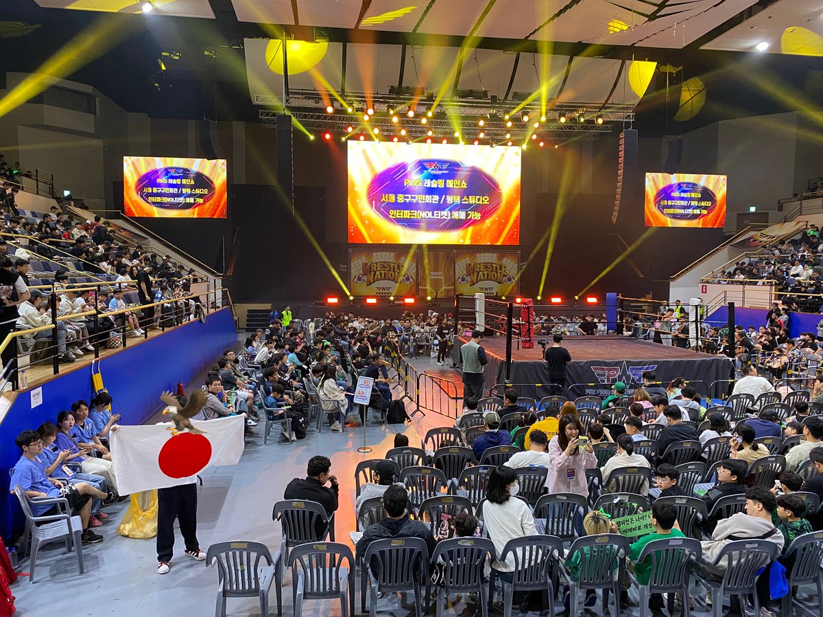 soicara_pw's tweet photo. さてついに到着、PW Society Koreaの歴代最大イベントの #project3000 in KBSアリーナ!!
近年の韓国プロレス界では最大で、いつものキャパの10倍となるイベント!!
Puroresuとはちょっと違うアジアのプロレス、心から楽しむぞ!!!! #pws
#ソイカラ韓国旅行記 https://t.co/Bk2E924NPT