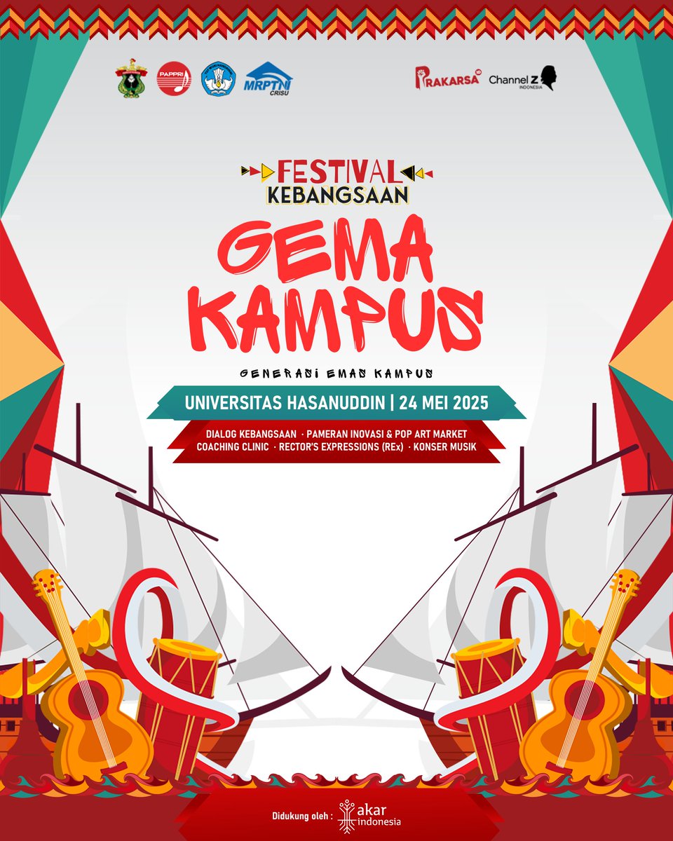 Festival Kebangsaan hadir di Kota Daeng lewat GEMA KAMPUS 2025!

Saatnya keluar dari ruang kelas dan tumbuh jadi insan kritis, kreatif, dan berdampak untuk Indonesia.

📍 24 Mei 2025 | Unhas

Dari kita, oleh kita, untuk Indonesia!

#FestivalKebangsaan #GemaKampus2025