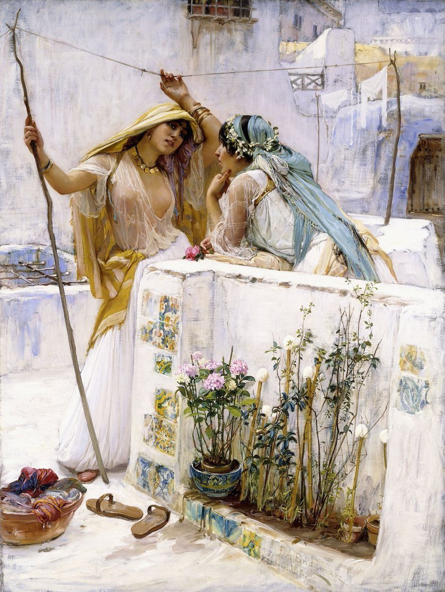 The Neighbours, Terraces of Algiers (1887) by Frederick Arthur Bridgman