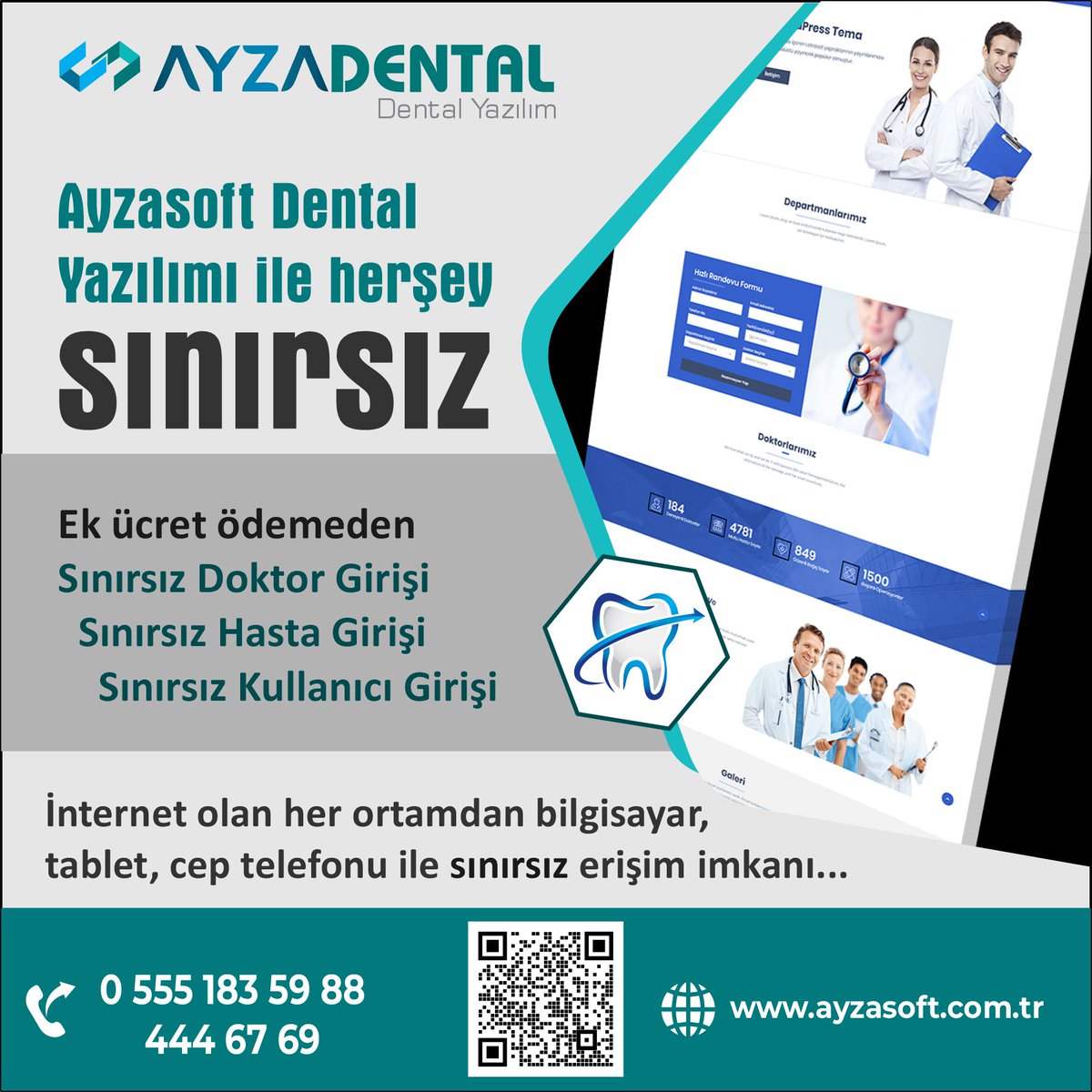 ayzasoftware's tweet photo. Diş Klinikleri Yönetim ve Hasta Takip Yazılımı
#klinik #web #masaüstü #mobil #dental #ortodontia #randevutakipprogramı #implants #kanaltedavisi #yirmilikdiş
#protez #çenecerrahi #dişeti #dişçekimi #dişteli #dişplağı https://t.co/wMUuCAToAA