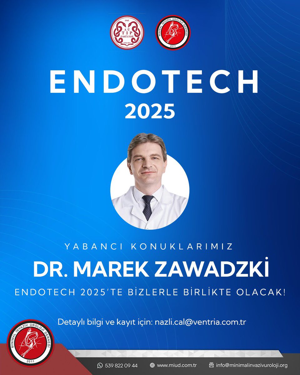 📣 Endoürolojide öncü isimlerden Prof. Marek Zawadzki, ENDOTECH 2025’te bizlerle!

💡 Güncel yaklaşımlar, seçilmiş vaka analizleri ve ileri cerrahi teknikler üzerine gerçekleştireceği canlı cerrahi uygulaması ile, katılımcılara hem bilimsel hem de pratik açıdan değerli bir