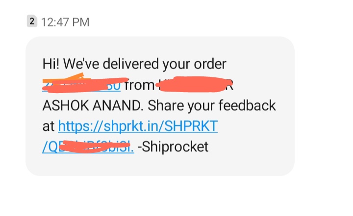 kaargocult's tweet photo. This is the SMS that I receive when my shipping reaches its destination. Since all of these were posted by me (Ashok Anand), there is no way I can tell by this which of the orders did reach. Another example of UX is much bigger in scale then UI. https://t.co/UFcMRY6MdZ