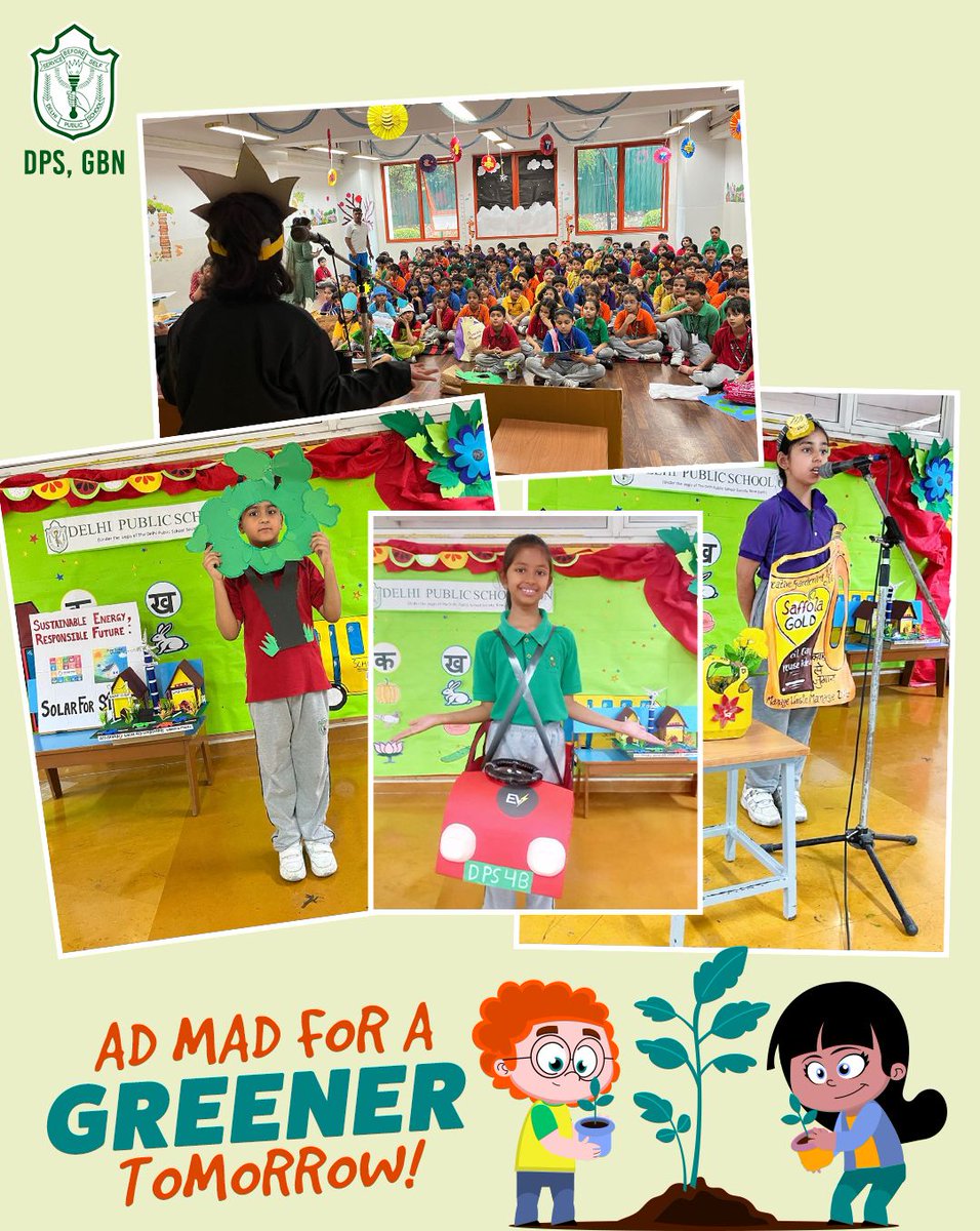 dpsgbn's tweet image. Our young #dipsites of Grade IV showcased their talent in the Inter House #AdMadCompetition, promoting eco-friendly products &amp;amp; highlighting their role in reducing pollution &amp;amp; combating climate change which instilled the importance of #SustainableDevelopmentGoal12.

#DPSgbn #SDG12