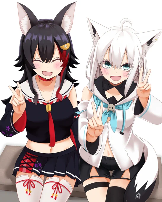 フブミオ～!#絵フブキ #みおーん絵 