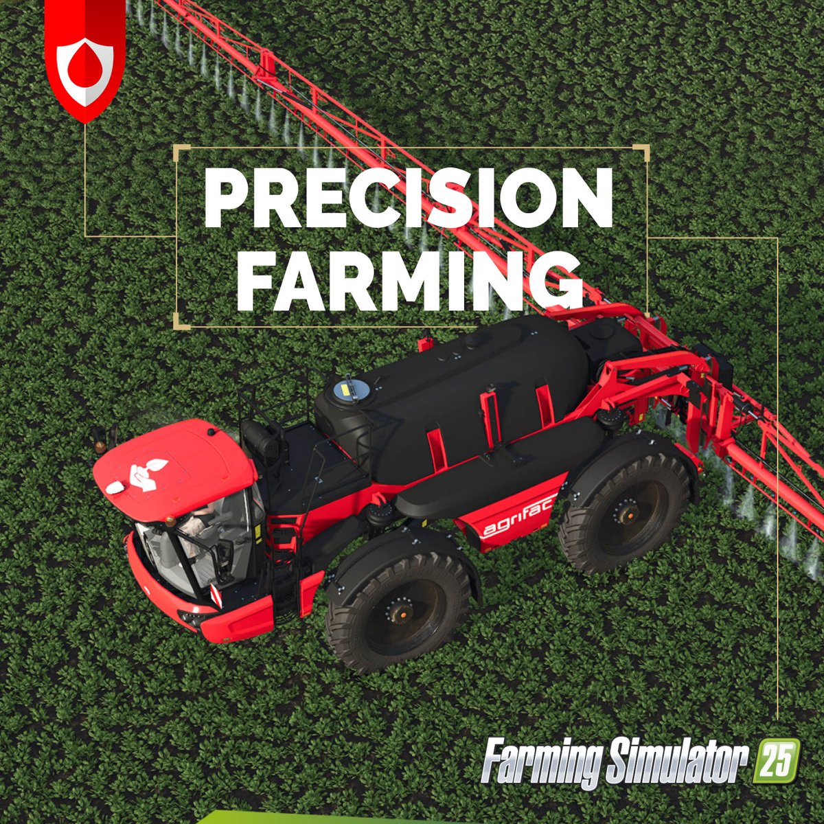 Precision Farming 3.0 now available! 🌾 

Next-level spraying with Precision Farming 3.0. The Agrifac Condor Endurance just got even smarter in Farming Simulator 25. Thanks to Precision Farming 3.0, players can now experience real innovations like Pulse Width Modulation (PWM) and