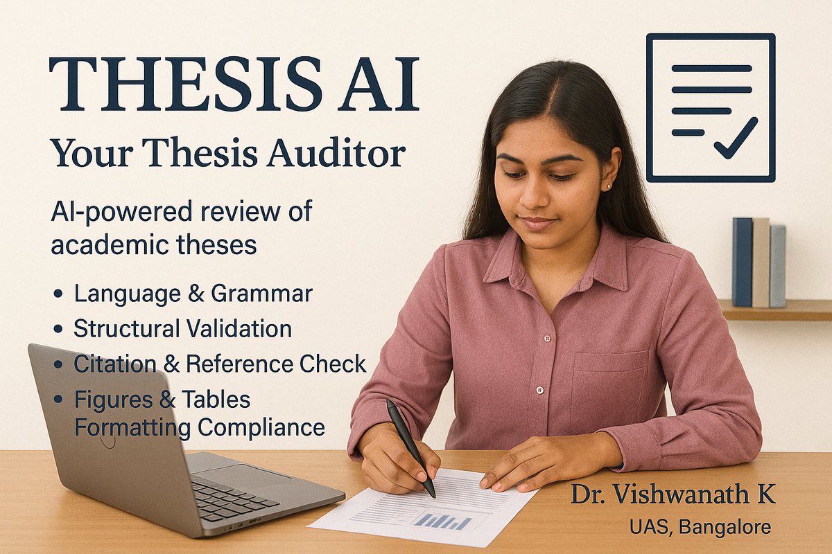 vishwakoti's tweet image. 🎓✨ Meet Thesis AI: Your Personal Thesis Auditor! ✨📚  bit.ly/453avKW

Struggling with formatting, citations, or grammar in your thesis? Say goodbye to sleepless nights and hello to perfect submissions! 💯

#ThesisHelp #AcademicWriting #AIforStudents #ResearchMadeEasy