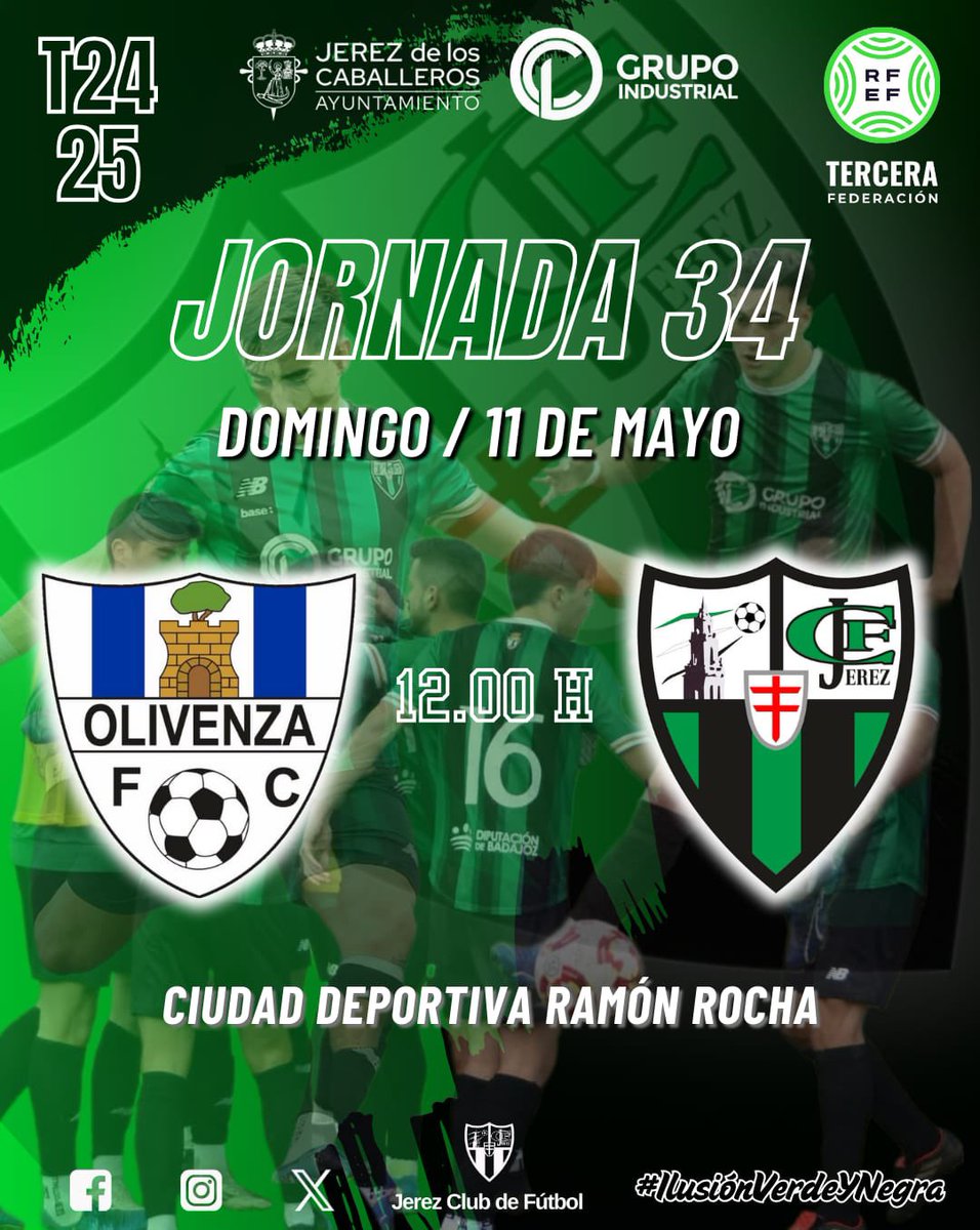 Jerez C.F. (@jerezclubfutbol) on Twitter photo Buenos días verdinegros!
Estamos de jamón hasta las 👂🏼, pero aún nos cabe más porque está muy rico 😋😋 🐖🐷
Día 3 de feria y pensando ya en el último partido de liga, que será mañana ante el <a href="/OlivenzaF_C/">Olivenza F.C.</a>
#VamosTemplarios Buenos días verdinegros!
Estamos de jamón hasta las 👂🏼, pero aún nos cabe más porque está muy rico 😋😋 🐖🐷
Día 3 de feria y pensando ya en el último partido de liga, que será mañana ante el <a href="/OlivenzaF_C/">Olivenza F.C.</a>
#VamosTemplarios