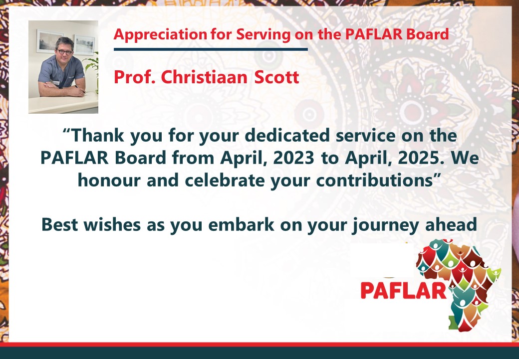 A heartfelt appreciation to Prof. Chris, our outgoing PAFLAR Board Member, for your unwavering commitment in standing with PAFLAR through its challenges and triumphs. Your resilience has been a pillar of strength.