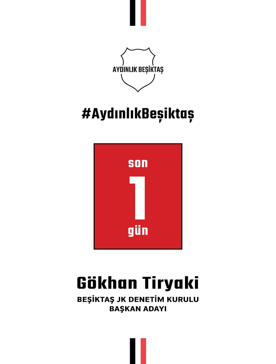 AydinlikBJK's tweet photo. Beşiktaş JK Olağan Seçimli Genel Kurulu'na son 1 gün!

Birlikte Reform, Birlikte Aydınlık Beşiktaş!

#AydınlıkBeşiktaş https://t.co/nP4TF4Cnij