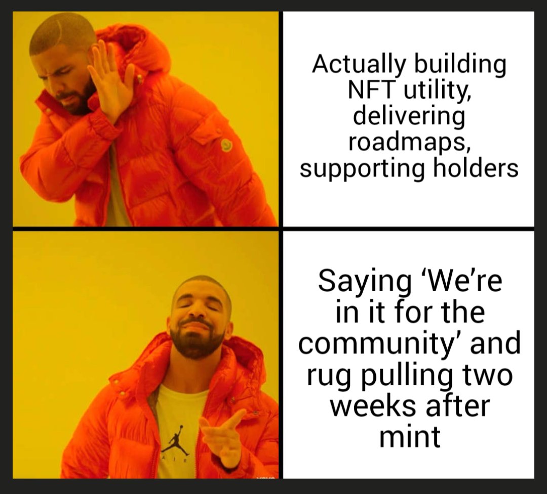 We're in it for the community!

Yeah? So was my rugged NFT…

Got a rugged pool #NFT story? 

Drop it in the comments — let’s cry (and laugh) together.