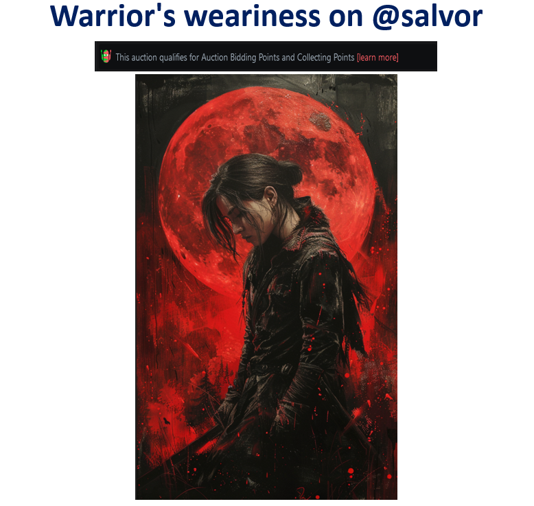 New auction on <a href="/salvor_io/">Salvor 🚢🔺</a> 
Starting price : 0.3 #AVAX 
3 days auction.
Thanks again to <a href="/adonissja/">Adonis</a> who win the previous one.
 
salvor.io/collections/0x…

Every death inflicted is a wound to the soul. After many battles, the warrior's weariness gnaws at her future.