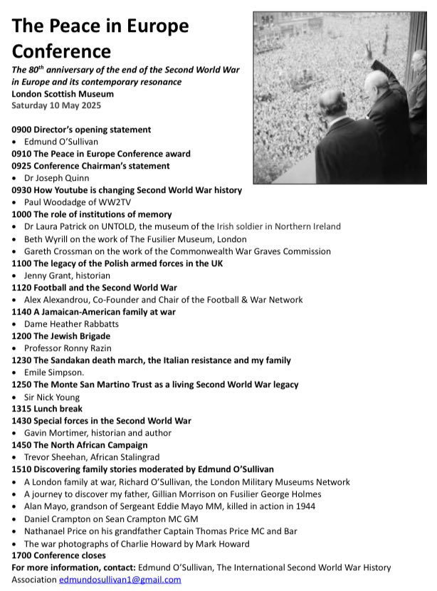 Joseph Quinn (@ww2research) on Twitter photo Delighted to be chairing the Peace in Europe ✌️ Conference at the London Scottish Museum in central London today! <a href="/EGPOSullivan/">International Second World War History Association</a>
Look forward to meeting and introducing a range of amazing speakers, including <a href="/WW2TV/">WW2TV Paul Woodadge</a> <a href="/SilenceInPolish/">Jenny Grant</a> and <a href="/PhoneyMajor/">Gavin Mortimer</a>, among many others. Delighted to be chairing the Peace in Europe ✌️ Conference at the London Scottish Museum in central London today! <a href="/EGPOSullivan/">International Second World War History Association</a>
Look forward to meeting and introducing a range of amazing speakers, including <a href="/WW2TV/">WW2TV Paul Woodadge</a> <a href="/SilenceInPolish/">Jenny Grant</a> and <a href="/PhoneyMajor/">Gavin Mortimer</a>, among many others.