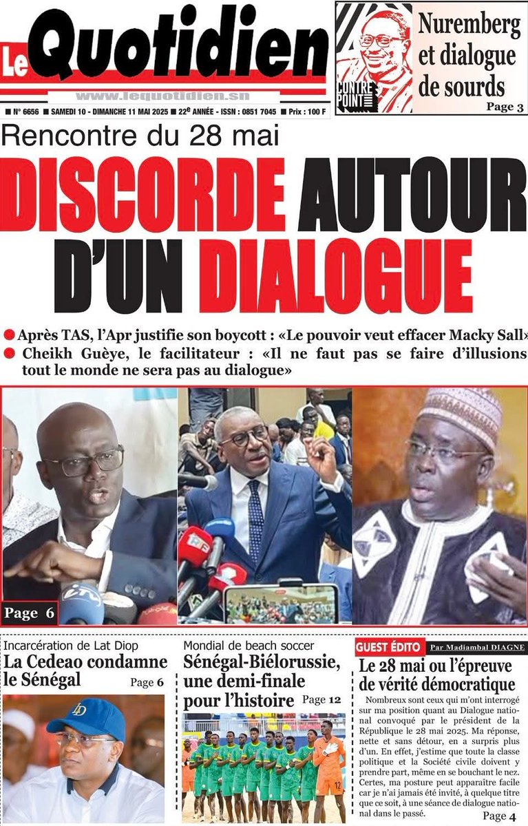 Mo_Njaay's tweet photo. #Sénégal,#LeQuotidienSn,#LasQuotidien,#LinfoSn,#RecordSn https://t.co/Y3sr6wFuV1