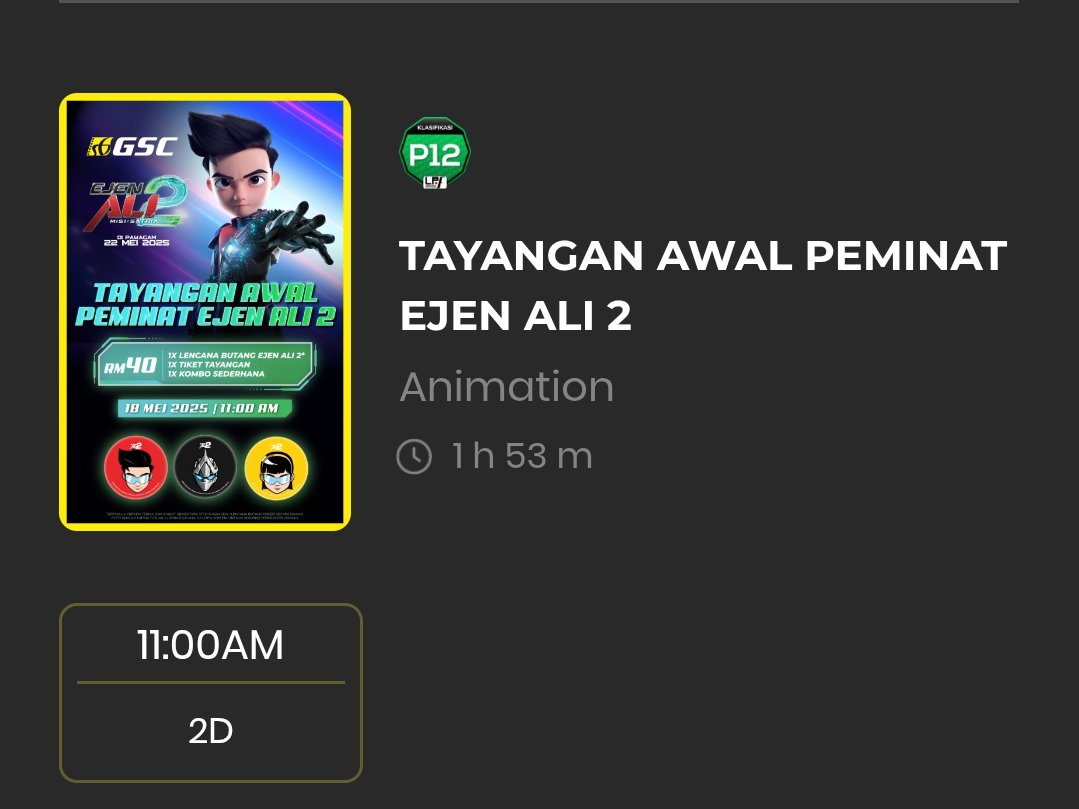 EjenAlidetail's tweet image. Tempoh durasi #EjenAliTheMovie2

1 Jam 53 Minit

#EjenAlidetail #EATM2