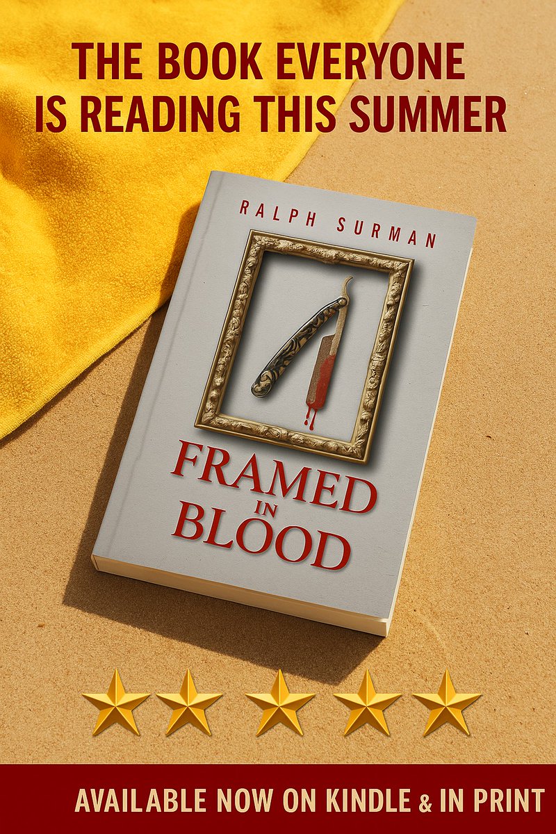 RalphSurman's tweet image. Sun, sand... and a chilling mystery. Framed in Blood ⭐⭐⭐⭐⭐
This 5-star reviewed murder mystery thriller is the must-pack book of 2025. Twisted, gripping, unforgettable. Don’t leave for holiday without it.
Amazon - amazon.co.uk/Framed-Blood-R…
#holiday #VacationVibes #USA @Ryanair…