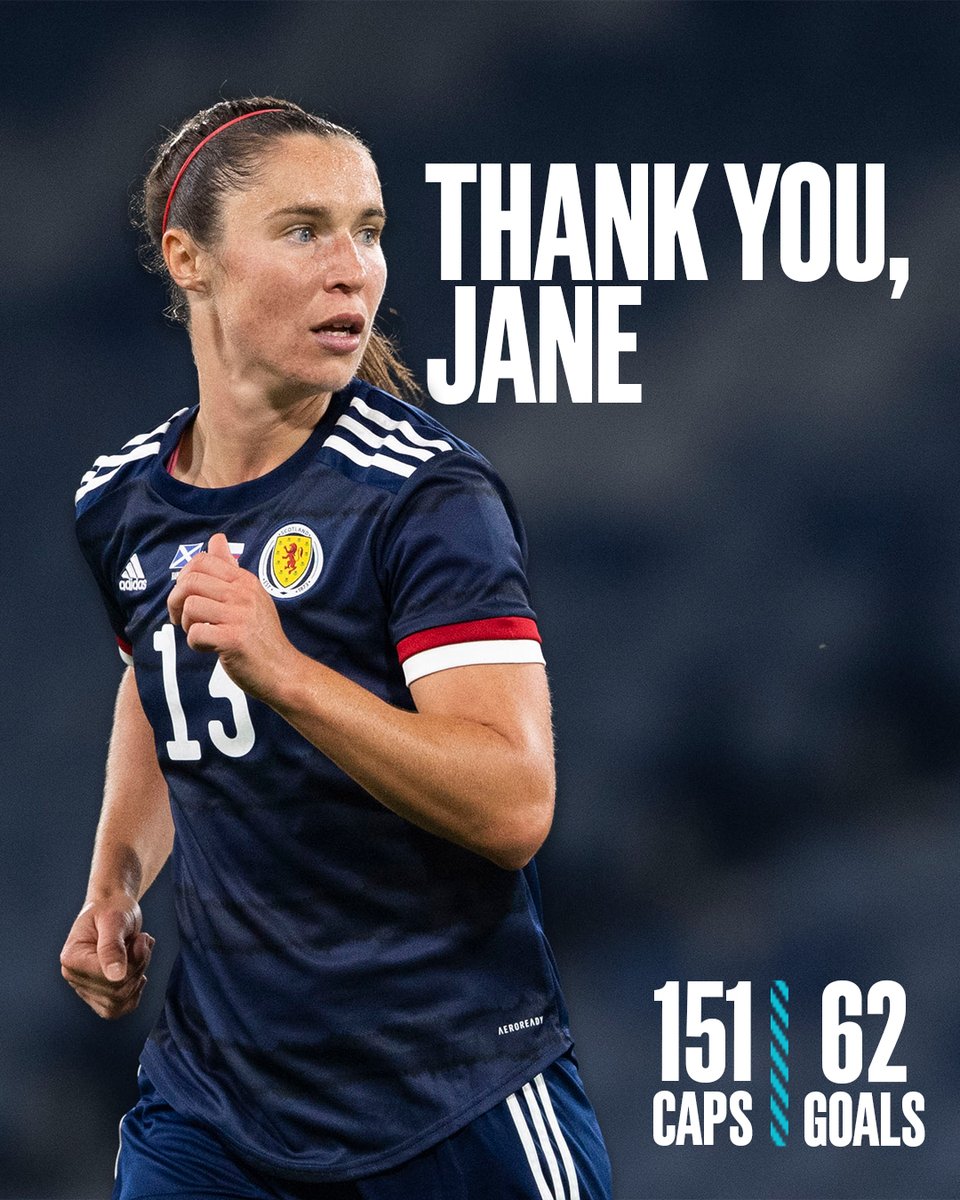 One of our greatest goal scorers 🏴󠁧󠁢󠁳󠁣󠁴󠁿
 
<a href="/janeross10/">Jane Ross</a> has today announced that she will retire at the end of this season, closing out a stellar career for Scotland and beyond.

Thank you for everything, Jane.