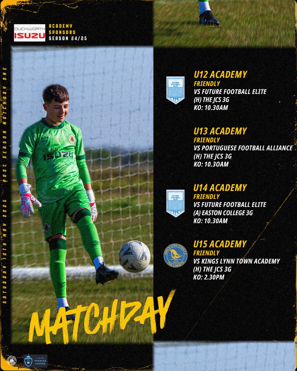 Boston United Football Academy (@bufcacademy) on Twitter photo 📅MATCHDAY | Our Academy teams are back in action today, as they start their post-season fixtures!
🙌A warm welcome to our U12s, who play their first friendly today!
🤝Teams sponsored by <a href="/DuckworthIsuzu/">Duckworth Isuzu</a>
#UpThePilgrims 🧡🖤 📅MATCHDAY | Our Academy teams are back in action today, as they start their post-season fixtures!
🙌A warm welcome to our U12s, who play their first friendly today!
🤝Teams sponsored by <a href="/DuckworthIsuzu/">Duckworth Isuzu</a>
#UpThePilgrims 🧡🖤