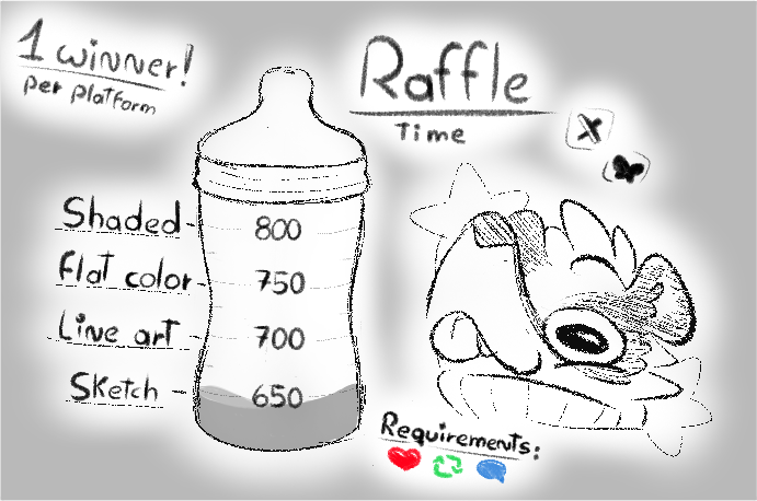 Raffle Time!!  

Requirements + Info:
> Must Like + Retweet + Follow 
> Must be 18+ 
> Comment ref or anything is optional too! but appreciated ewe 
> 1 winner (per platform so 2 in total) 
> Winner must claim before 1 day passes

End date in 1 week! Sat 17 May