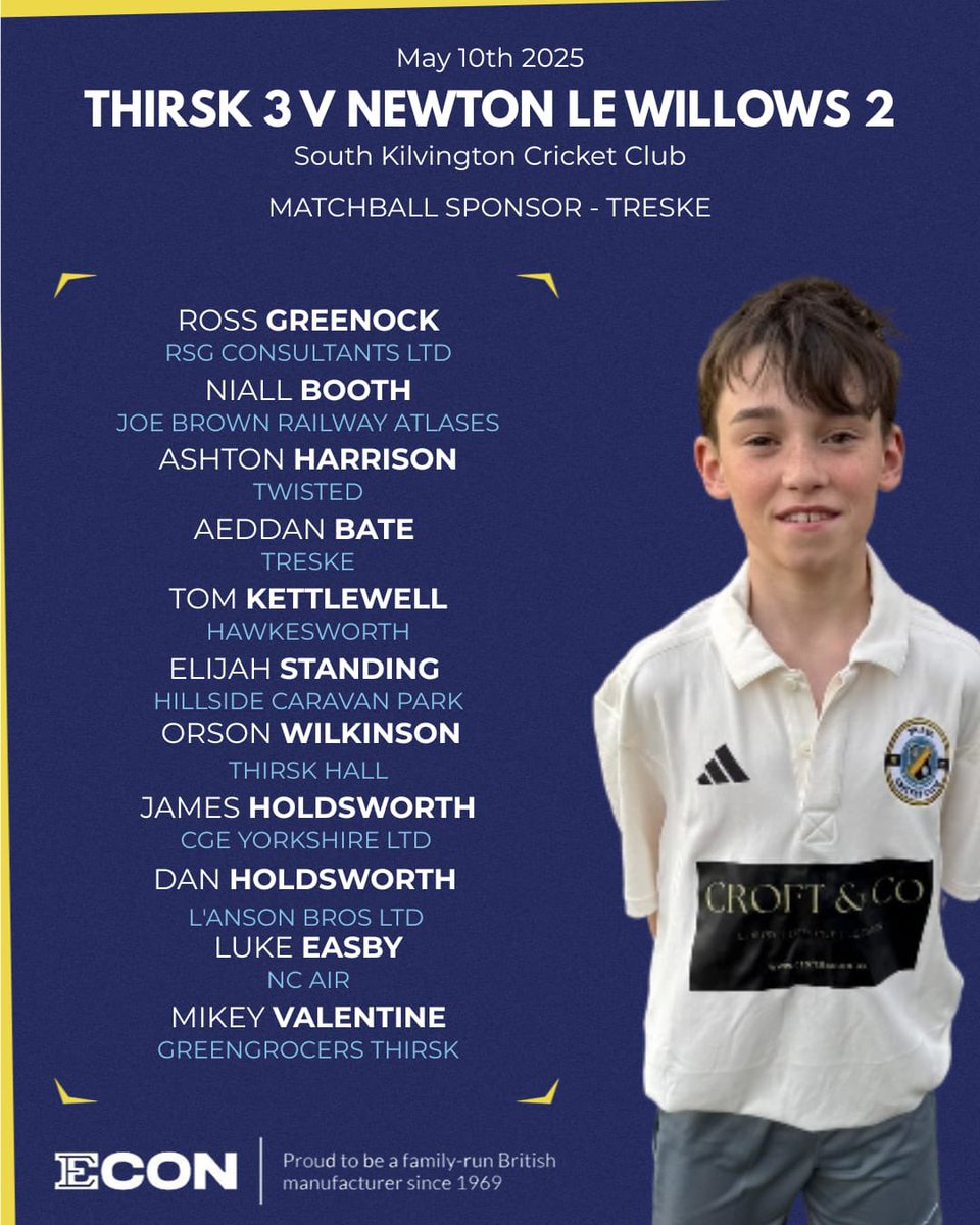 Game week 3 is here and this is how our teams line up! #WeAreThirsk