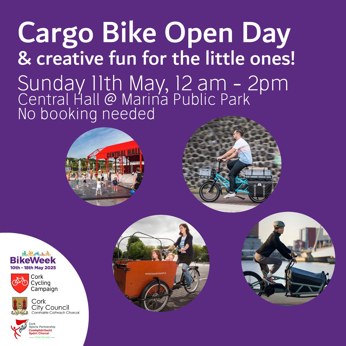 Cork Sports Partnership (@corksports) on Twitter photo 🤩✨#BikeWeek2025 Cargo Bike Open Day 🚲✨
Ever wondered about cargo bikes? Come take one for a spin or flaunt your own.
Family? Friends? Pets? Bring them all!
No booking needed — just show up. Fun activities for kids too!
<a href="/CorkCyclingCrew/">Cork Cycling Campaign</a> | <a href="/CorkBikeWeek/">BikeWeekCork</a> 🤩✨#BikeWeek2025 Cargo Bike Open Day 🚲✨
Ever wondered about cargo bikes? Come take one for a spin or flaunt your own.
Family? Friends? Pets? Bring them all!
No booking needed — just show up. Fun activities for kids too!
<a href="/CorkCyclingCrew/">Cork Cycling Campaign</a> | <a href="/CorkBikeWeek/">BikeWeekCork</a>