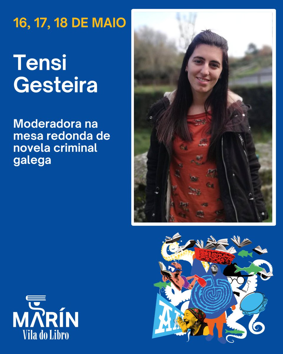 Vila do Libro (@viladolibro) on Twitter photo 🕵️♀️ Tensi Gesteira <a href="/Lecturafilia/">Lecturafilia 📚♀️</a> estará á fronte da mesa de novela criminal na Vila do Libro Marín!
Será a encargada de guiar a conversa con dúas voces destacadas do xénero: <a href="/ElenaGallegoAb2/">ElenaGallegoAbad</a> (Ata que a morte nos separe) e <a href="/irenerjul/">Irene</a> (Tecendo redes).
#VilaDoLibroMarín 🕵️♀️ Tensi Gesteira <a href="/Lecturafilia/">Lecturafilia 📚♀️</a> estará á fronte da mesa de novela criminal na Vila do Libro Marín!
Será a encargada de guiar a conversa con dúas voces destacadas do xénero: <a href="/ElenaGallegoAb2/">ElenaGallegoAbad</a> (Ata que a morte nos separe) e <a href="/irenerjul/">Irene</a> (Tecendo redes).
#VilaDoLibroMarín
