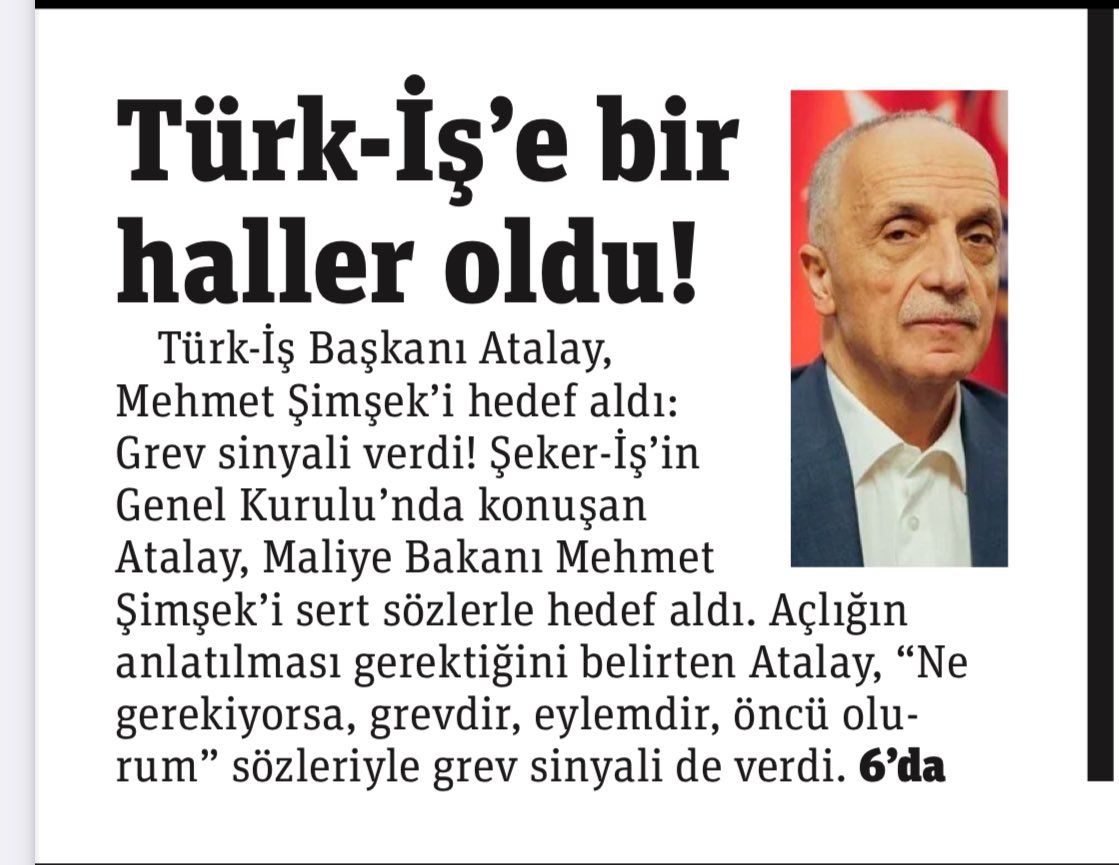 İŞÇİ KARDEŞLERİM,
bu açıklamanın peşini bırakmayın.

Grevse grev,
eylemse eylem,
ne gerekirse yaparım diyor…

Senelerdir bekliyorsunuz.
BAŞKANI BU KIVAMDA ZOR BULURSUNUZ.