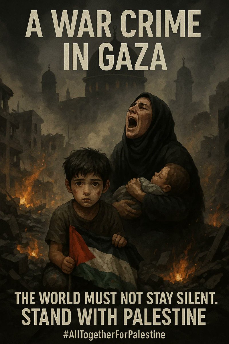 This is not just rubble — it’s the silence of the world echoing through the cries of children. A war crime is unfolding before our eyes. Stand for justice. Stand with Palestine. 
#AllTogetherForPalestine
 #GazaUnderAttack